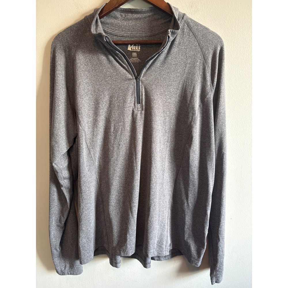 REI Co-op Womens XXL Gray Heather Quarter Zip Long Sleeve Performance Pullover